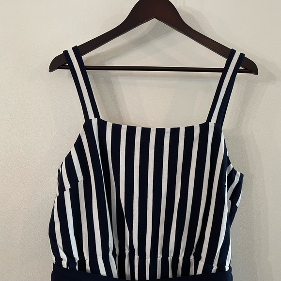 J. Crew Pants - J.Crew navy and white stripe jumpsuit, size 16